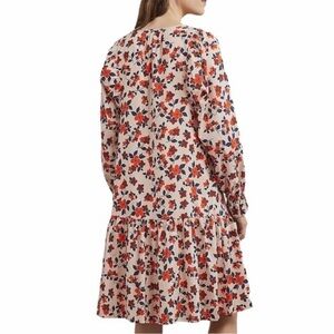 Elizabeth And James Dresses Pintuck Bib Floral Ruffle Dress Boho Size Large